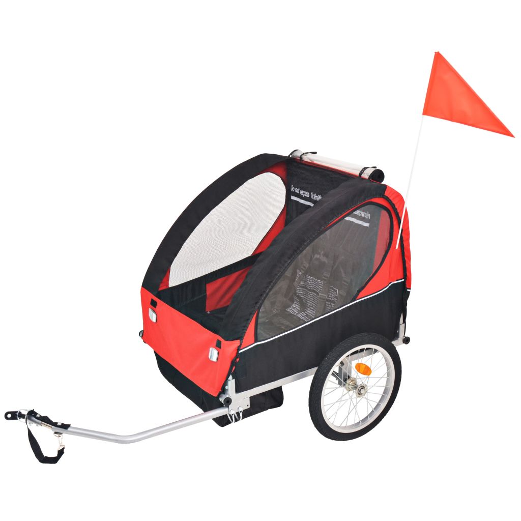 Kids' Bicycle Trailer Red and Black 30 kg