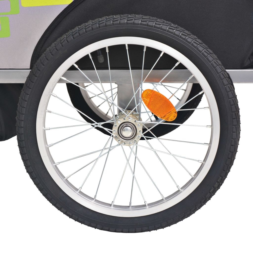 Kids' Bicycle Trailer Grey and Green 30 kg