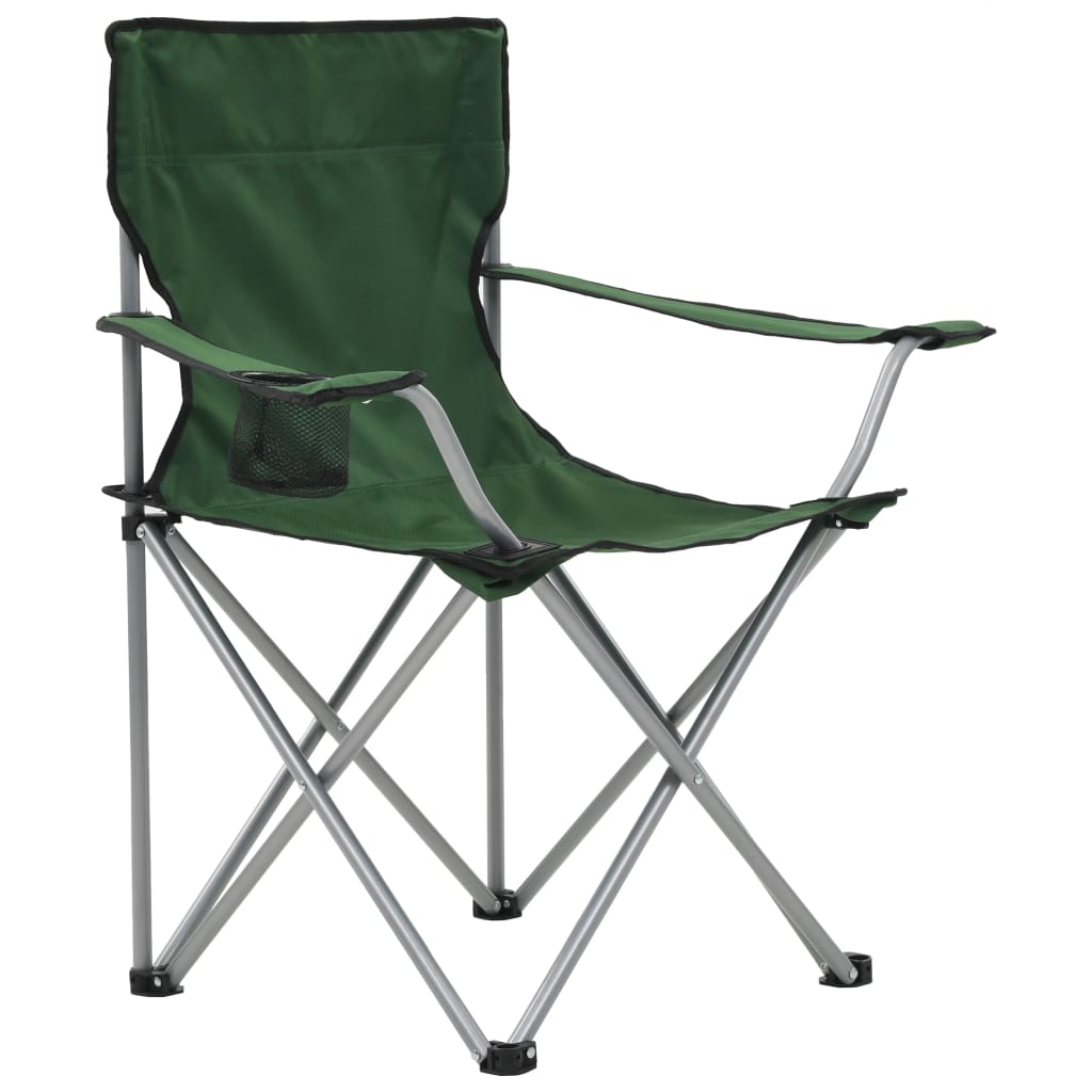 Camping Table and Chair Set 3 Pieces Green - Campingswagonline