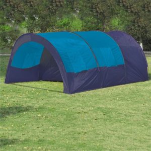 Camping Tent Fabric 6 Persons Dark Blue and Blue