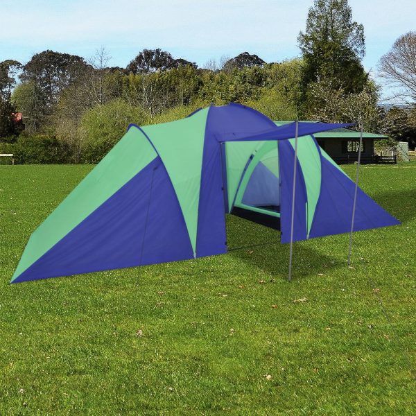 Camping Tent 6 Persons Navy Blue/Green