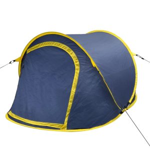 Pop-up Camping Tent 2 Persons Navy Blue / Yellow