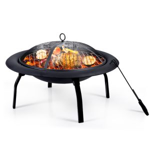Details about   2 in 1 Fire Pit and BBQ 34x34x48 cm Steel