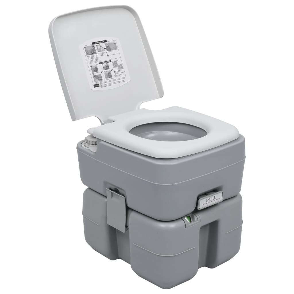 Portable Camping Toilet Grey 20+10 L - Campingswagonline