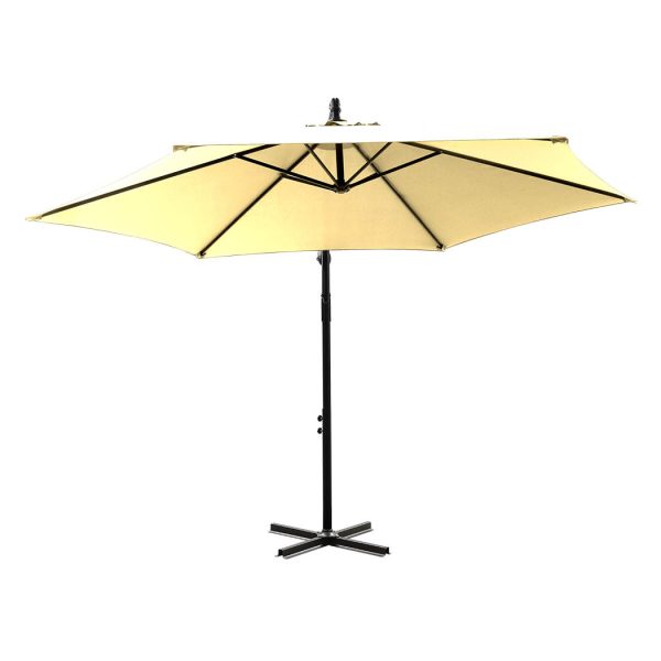 3M Outdoor Umbrella Cantilever Cover Garden Patio Beach Umbrellas Crank