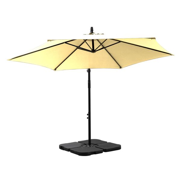 3M Outdoor Umbrella Cantilever Base Stand Cover Garden Patio Beach Umbrellas