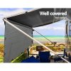 3.4M Caravan Privacy Screens Roll Out Awning End Wall Side Sun Shade – 5.2×1.95 m