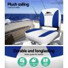 Seamanship Set of 2 Folding Swivel Boat Seats – White and Blue
