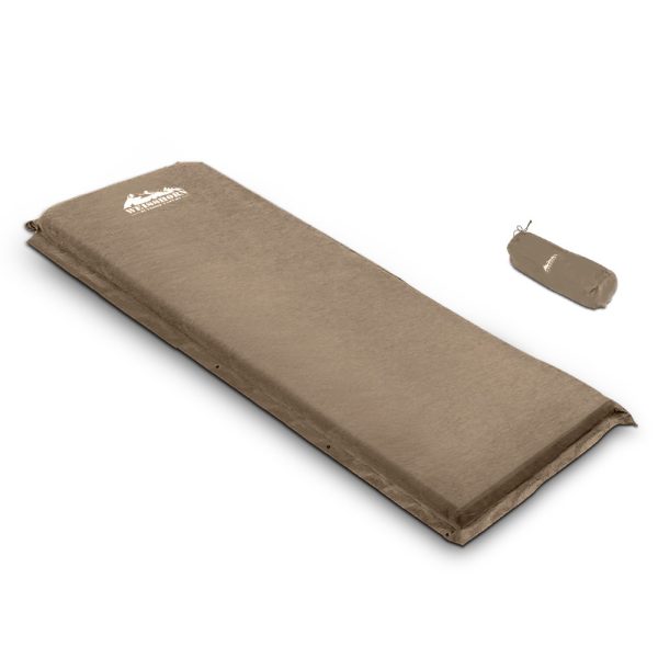 Weisshorn Single Size Self Inflating Matress Mat Joinable 10CM Thick – Coffee, 190x56x10 cm