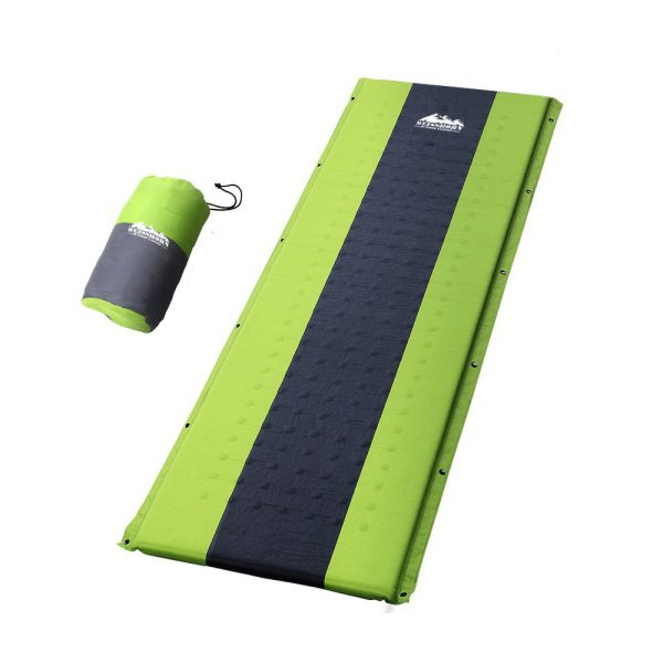 Weisshorn Self Inflating Mattress Camping Sleeping Mat Air Bed Pad Single Green – 190x64x2.5 cm
