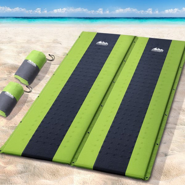 Weisshorn Self Inflating Mattress Camping Sleeping Mat Air Bed Pad Single Green – 190x128x2.5 cm