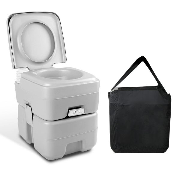 Weisshorn 20L Portable Outdoor Camping Toilet – Grey – With Carry Bag