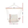 Gardeon Hammock Hanging Swing Chair – Cream, Without Stand