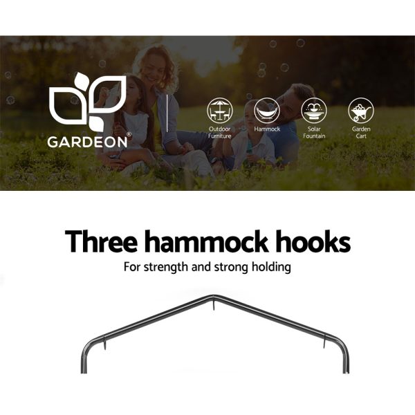 Gardeon Hammock Hanging Swing Chair – Cream, With U Shap Stand