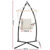Gardeon Hammock Hanging Swing Chair – Cream, With X Shap Stand