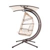 Gardeon Outdoor Furniture Lounge Hanging Swing Chair Egg Hammock Stand Rattan Wicker – Latte