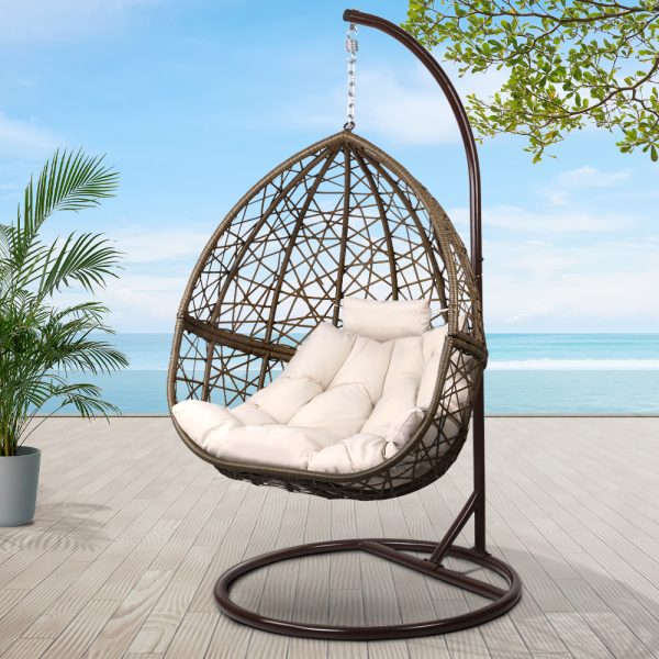 Gardeon Outdoor Hanging Swing Chair – Brown