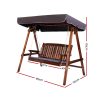 Gardeon Swing Chair Wooden Garden Bench Canopy Outdoor Furniture – Charcoal, 3 Seater