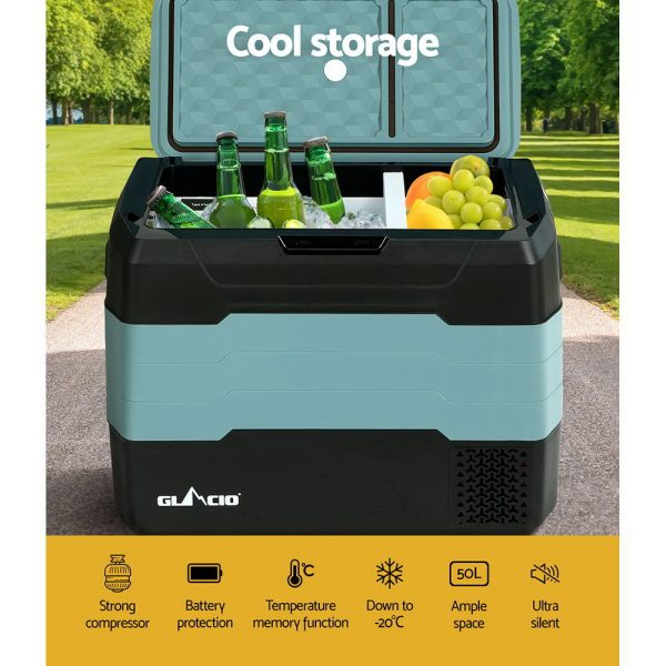 Glacio Portable Fridge Freezer Fridges Cooler Camping 12V/24V/240V Caravan – 50 L