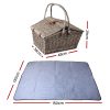 4 Person Picnic Basket Deluxe Baskets Outdoor Insulated Blanket