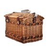 Alfresco 4 Person Picnic Basket Baskets Wicker Deluxe Outdoor Insulated Blanket – Brown