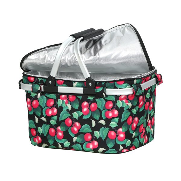 Folding Picnic Bag Basket Cooler Hamper Camping Hiking Insulated Lunch