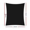Instahut Sun Shade Sail Cloth Shadecloth Rectangle Canopy 280gsm – Black, 6×7 m