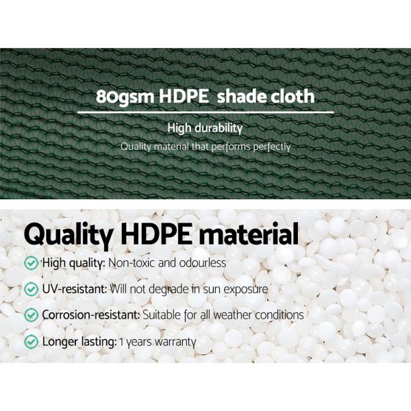 Instahut 30% UV Shade Cloth Shadecloth Sail Garden Mesh Roll Outdoor – Green, 1.83×30 m
