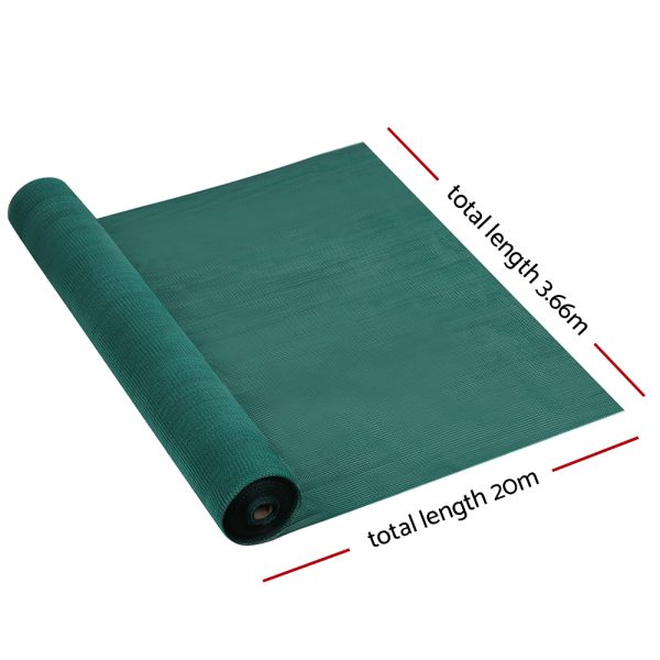 Instahut 30% UV Shade Cloth Shadecloth Sail Garden Mesh Roll Outdoor – Green, 3.66×20 m