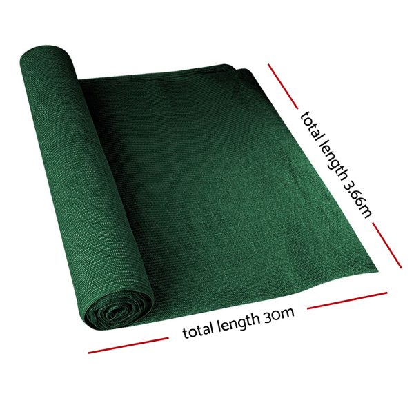 Instahut Shade Sail Cloth – Green, 3.66×30 m