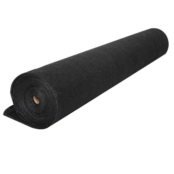 Instahut Shade Sail Cloth – Black, 3.66×30 m