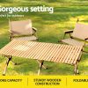 Gardeon Outdoor Furniture Wooden Egg Roll Picnic Table Camping Desk – 120x60x45 cm