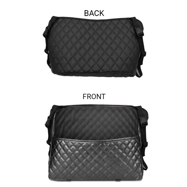 2X Black Leather Car Storage Portable Hanging Organizer Backseat Multi-Purpose Interior Accessories Bag