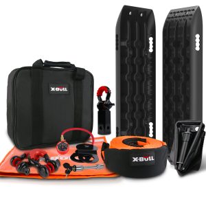 X-BULL Winch Recovery Kit 13PCS Recovery tracks /Snatch Strap Off Road 4X4