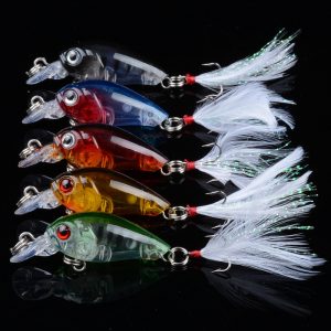5x 4.5cm Popper Crank Bait Fishing Lure Lures Surface Tackle Saltwater
