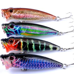 4X 6.5cm Popper Poppers Fishing Lure Lures Surface Tackle Fresh Saltwater