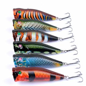 6X 7cm Popper Poppers Fishing Lure Lures Surface Tackle Fresh Saltwater