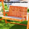 Swing Chair Wooden Garden Bench Canopy Outdoor Furniture – Teak, 2 Seater