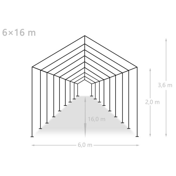 Party Tent PE 6×16 m White