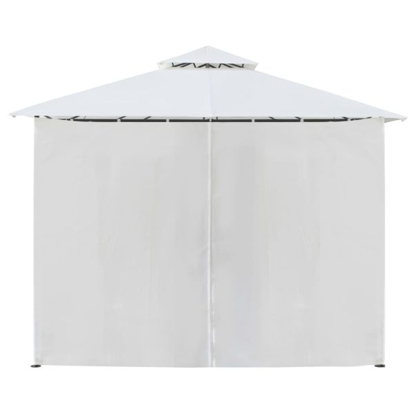 Gazebo with Curtains 600x298x270 cm White 180g/m²