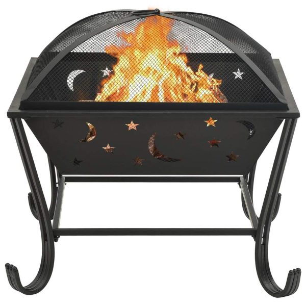 Fire Pit with Poker 62 cm XXL Steel