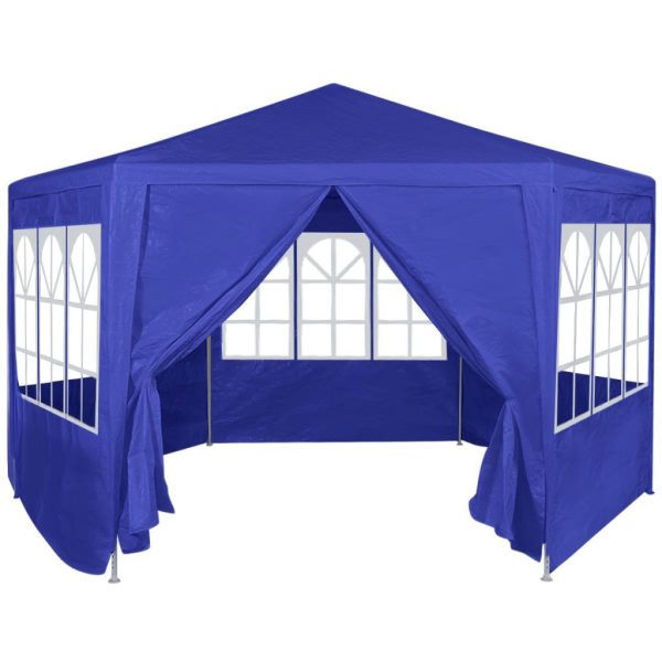 Marquee with 6 Side Walls 2×2 m – Blue