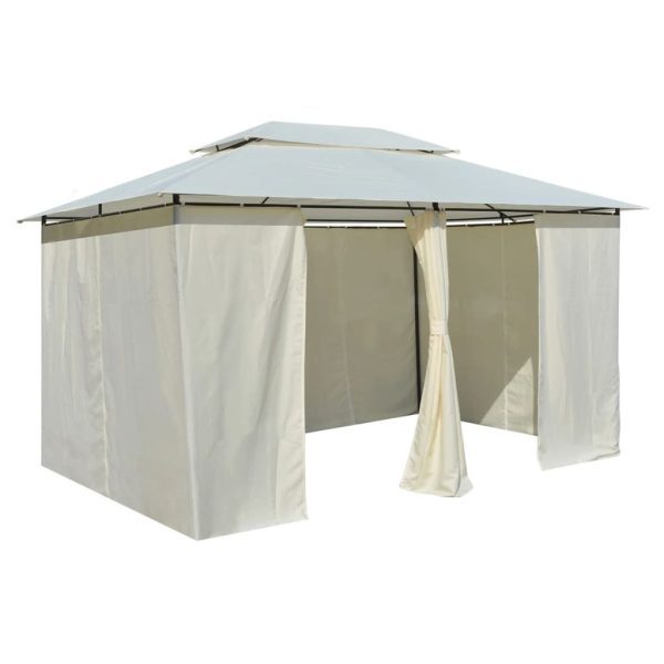 Garden Marquee with Curtains 4×3 m White