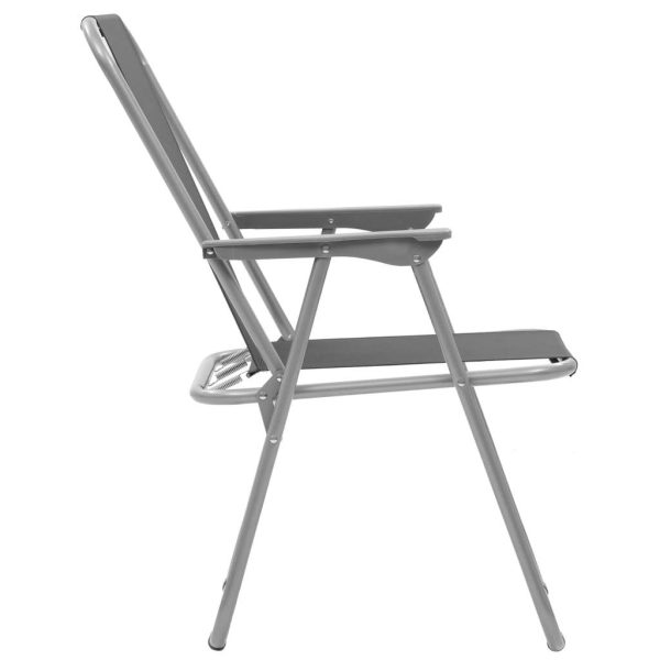 Folding Camping Chairs 2 pcs 52x59x80 cm – Grey