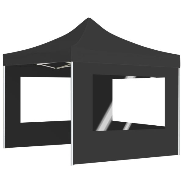 Professional Folding Party Tent with Walls Aluminium – Anthracite, 3×3 m