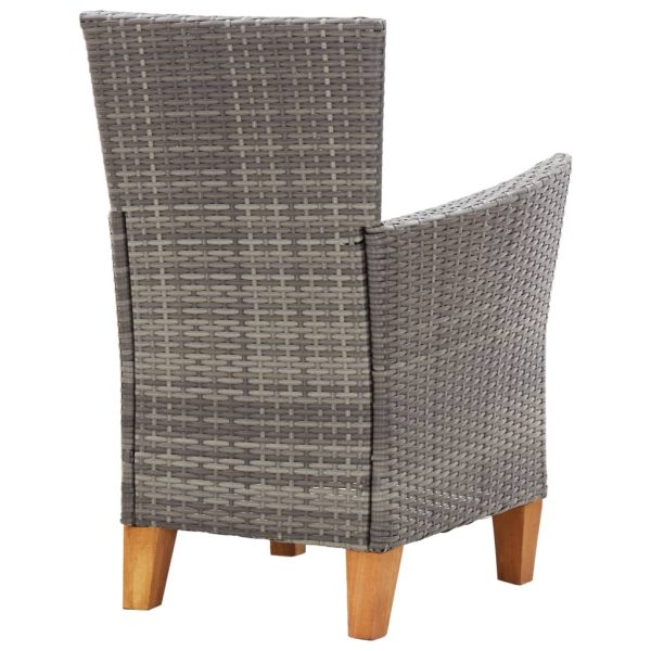 Garden Chairs 2 pcs with Cushions Poly Rattan Grey