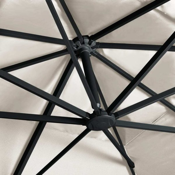 Cantilever Umbrella with LED Lights and Aluminium Pole 400×300 cm – Sand