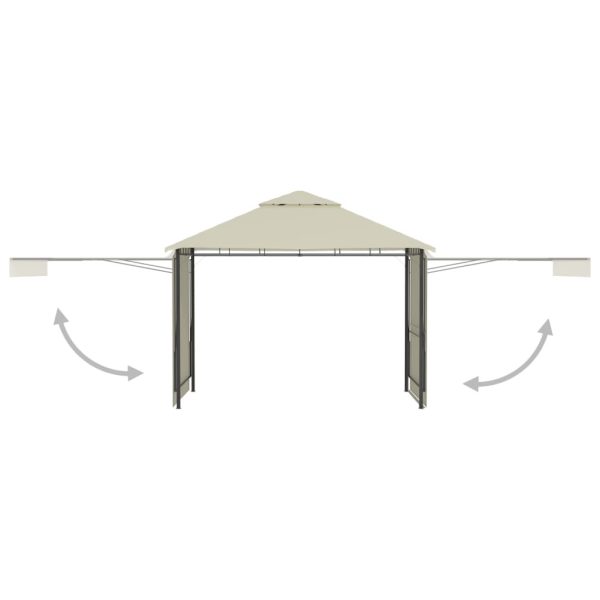 Gazebo with Double Extended Roofs 3x3x2.75 m 180 g/m – Cream