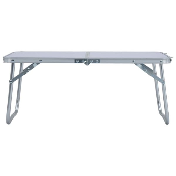Folding Camping Table White Aluminium 60×40 cm