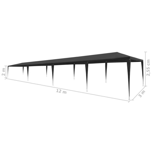 Party Tent PE Anthracite – 3×12 m